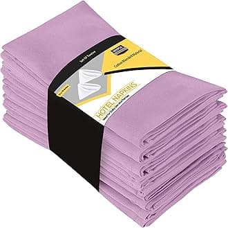 Utopia Kitchen Cloth Napkins [12 Pack] Cotton Blend Washable and Reusable Table Dinner Napkins for Hotel, Lunch, Restaurant, Weddings, Event and Parties (46 x 46 cm, Lavender)