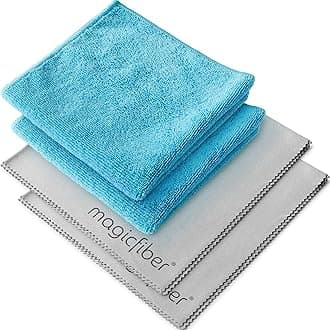 MagicFiberMicrofiber Reusable Cleaning Cloths (4-Pack, 13x13) Ultra-Soft & Absorbent Microfiber Cleaning Rags, Microfiber Towels for Glasses, Dusting, Windows, Electronics, Cars, TVs & More!