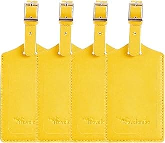 Luggage Tags for Suitcases PU Leather Travel Tags Bag Tags Privacy Protection Travel Essentials