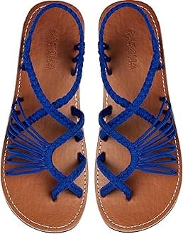 Capana Woven Women's Flat Sandals - Strappy Braided Sandals, Beach Sandals for Women Dressy Summer, Rope Bohemian Sandals, Spring Casual Womens Shoes, Comfy Boho Flats for Teen Girls – Banyan