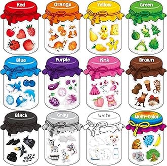 12 Pieces Magnetic Color Sorting Toys, 60 Color Magnets Educational Refrigerator Whiteboard for Baby Toddlers Kids Magnets