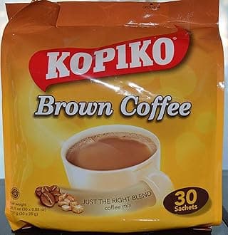 Instant 3 in 1 Brown Coffee Mix with Creamer and Sugar 30 Count Per Bag
