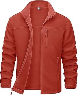 MAGCOMSEN Men's Winter Zip Up Polar Fleece Jacket Athletic Tactical Hiking Outdoor Jackets with 3 Pockets