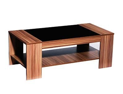 Walnut & Black Gloss Coffee Table- Hollywood Range by Furniture Kraze