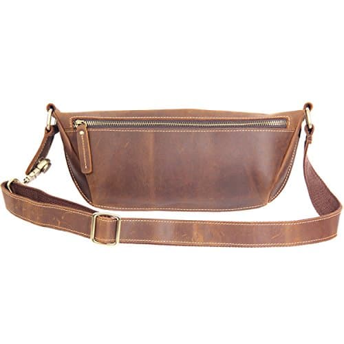 GEXING Backpack The First Layer Of Leather Chest Bag Leather Shoulder Messenger Bag Men's Pocket Crazy Horse Skin Multi-purpose Chest Bag Vintage,A-33*23*154CM