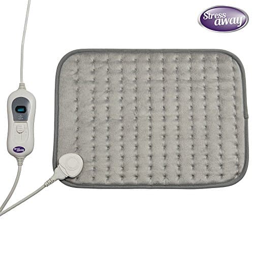 Stress Away Electronic Heat Pad, 4 Timer Settings for Extra Warmth & Comfort to Ease Tension & with Fleece Finish (Grey)