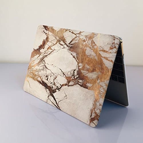 RFS Macbook Air 13" Case Hard Shell Cover Designer Pattern For Apple Mac Air 13.3" (Models: A1369 and A1466) Laptop (White-Gold Marble)