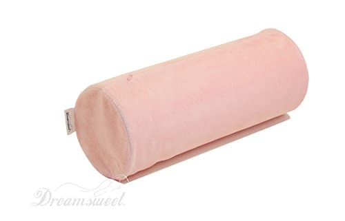 TWO 20" Dreamsweet Memory Foam Large Round Roll Pillow w/ Removable Cover, Pink