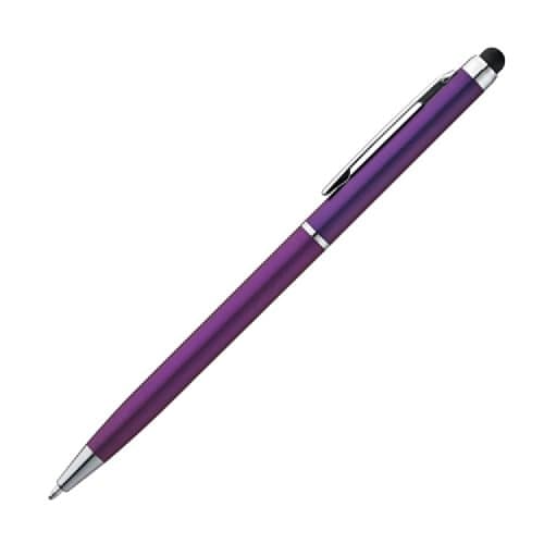 Engraved Ballpoint Pen Plastic ball pen with touch function - Violet - Personalised
