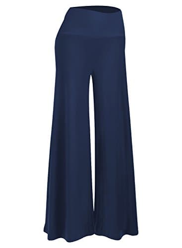 Arrisol Women's Printed Palazzo Wide Leg Flared Plain Elasticated Stretchy Ladies Trousers Pants Lounge Pants