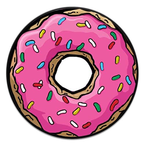 Personalized Expanding Stand Pop Grip Mount Holder Sockets for iPhone,Smartphones and Tablets - Pink Donut Black