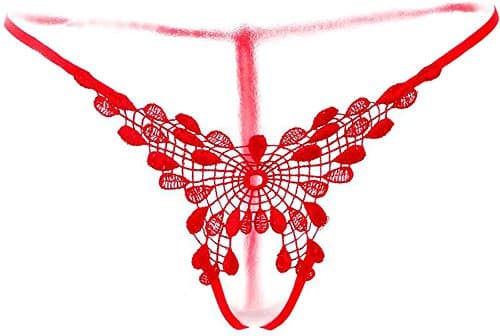 KISOL® 2015 HOT Women's Sexy Open Crotch G String LingerieG STRING Transparent 12004 red