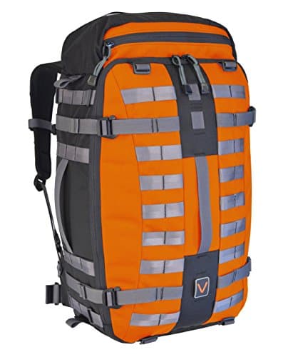 Visiotrek VSRAW40MM-ORG Men's Medium Orange Modular Customizable Raw 40 Camera Backpack, Full-Size, Black