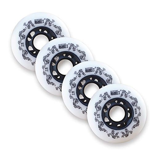 4-Pack,Skating Rollerblades Wheels-80mm White