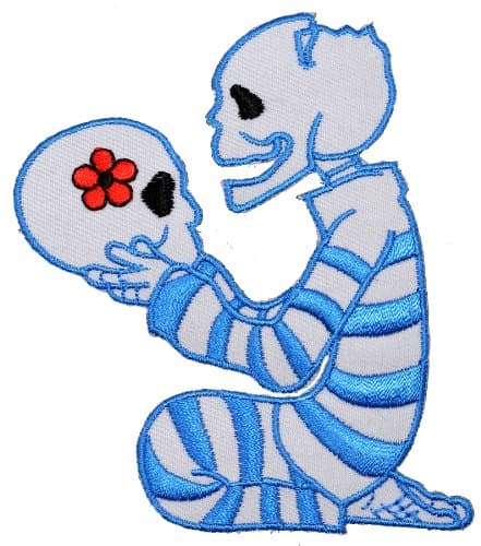 Skull Skeleton Dead Prisoner Biker Horror Goth Punk Emo Rock DIY Applique Embroidered Sew Iron on Patch SK-001