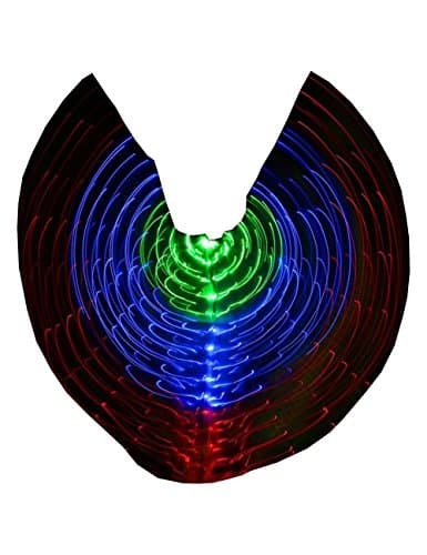 Bldance LED Isis Wings Dance Cosplay Performance with Telescopic Sticks (Green+Blue+Red)