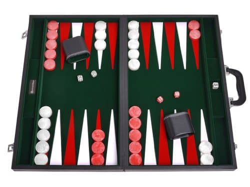 Tournament Backgammon Set - 21 in. - Classic Black/Green
