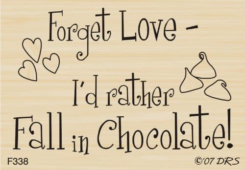 Fall Into Chocolate Greeting Rubber Stamp By DRS Designs