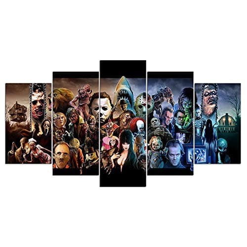 Horror Characters Print Canvas Decoration 5 Pieces