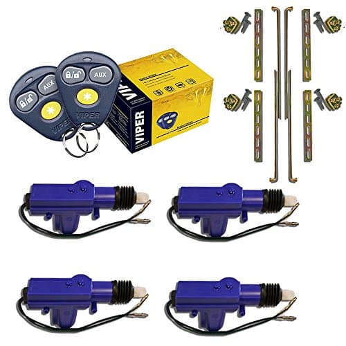Viper 3100V 1-Way Keyless Entry Car Alarm Security System + (4) Heavy Duty Universal 12 Volt 360 Degree Power Motor Door Lock Actuator