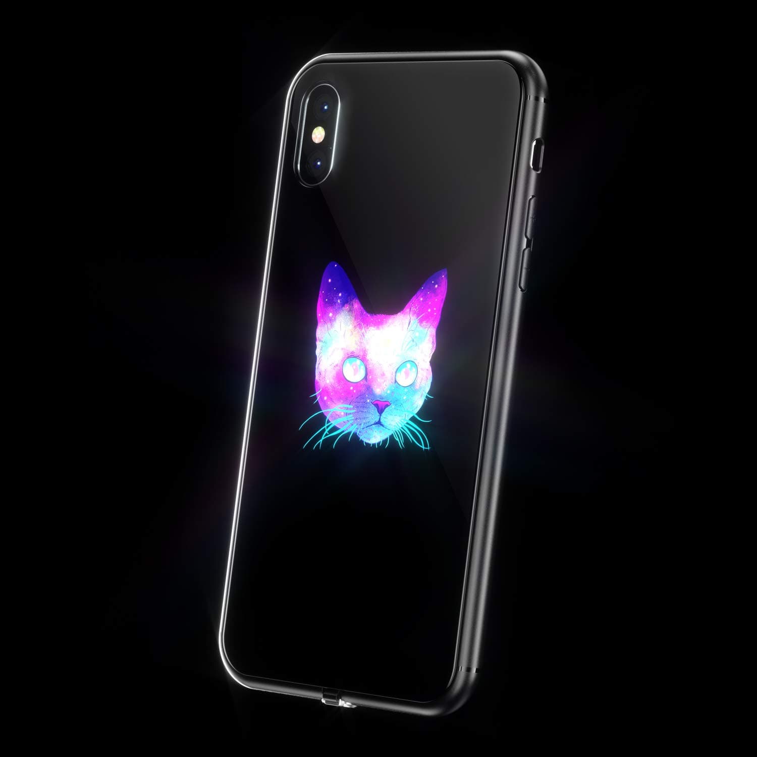 LED Light Up Case for iPhone Xs Max, WILLGOO Music-Activated Flashing iPhone Case Self Expression, Protective Phone Cover (Cat)