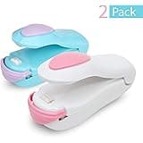 Quality 2-Pcs Mini Portable Handheld Bag Sealer Set By Merkalia – Two Manual Heat Sealers For Food Storage & Snack Bags & Containers – For Plastic & Aluminum Bags – 10 x 4 x 4.5 Cm