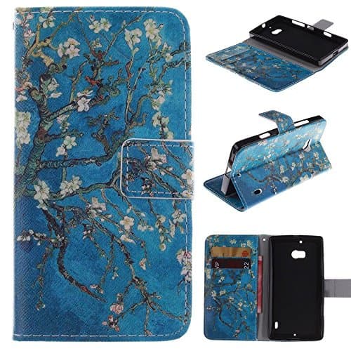 930 Case Nokia 930 Case Nokia 930 Kickstand Case,Bat King Beautiful Plum Blossom Pattern Premium Leather Wallet Flip Kicstand Case Cover With Magnetic Closure For Nokia Lumia 930