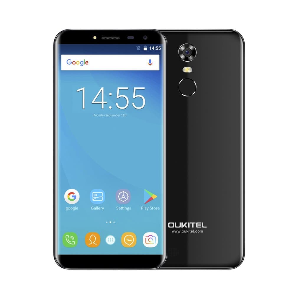OUKITEL C8 Smartphone Unlocked 4G Android 7.0 with 5.5" HD Screen(18:9) - 13MP+5MP Camera - 2GB RAM + 16GB ROM - MT6737 Quad Core - 3000mAh Battery - Fingerprint - Dual SIM Mobile Phones (Black)