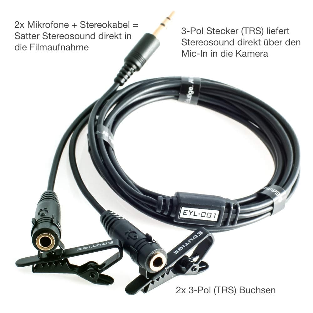 EDUTIGE 3.5mm Microphone Y Stereo Cable EYL-001