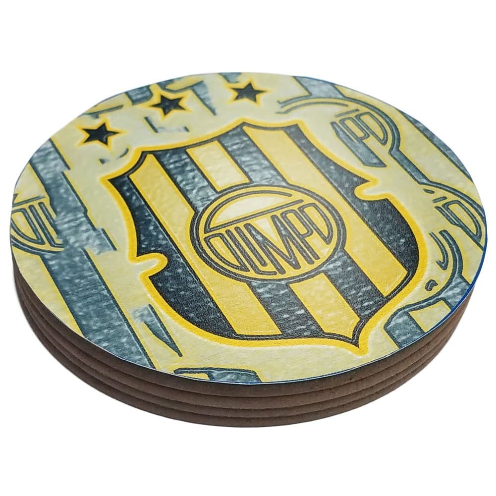 Azty Designs Four Round Coasters Glossy Custom Plastic Effect Argentina Futbol Soccer League