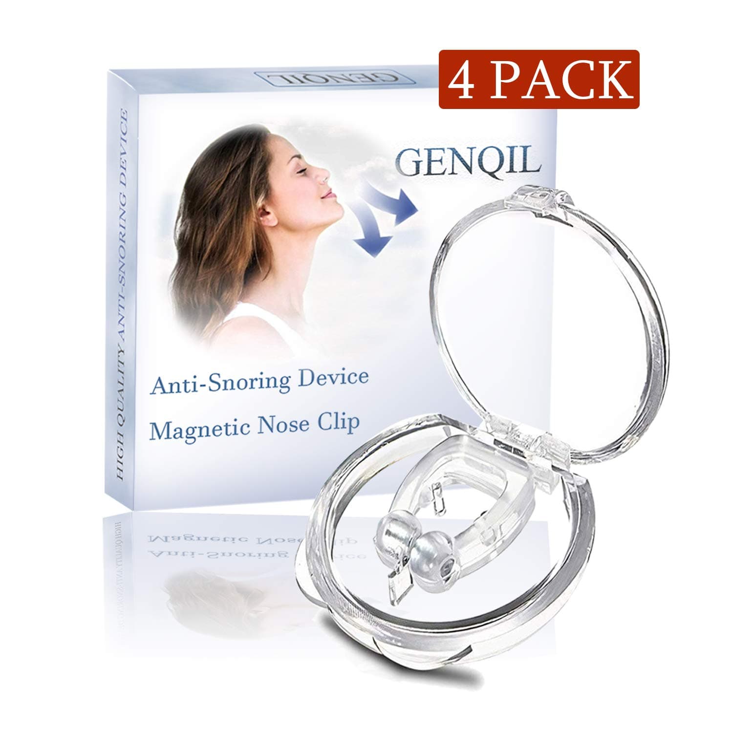 Anti Snoring Device,Snoring Solution 4 Pack Snore Away Snore Stop Clippy Silicone Magnetic Anti Snore Clip, Snoreaway Stop Snoring Nose Device Professional Sleeping Relieve Snore for Men Women