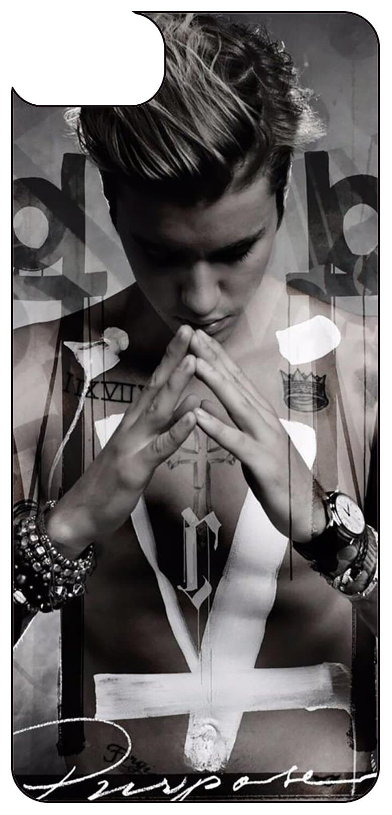 iPhone 7 Plus Case Justin Bieber, Soft Rubber TPU Silicone Plastic Bumper Phone Case Cover for iPhone 7 Plus Plus 5.5 Inch Scratch-Resistant Slim Black