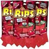 Needzo Rips Candy Licorice Cherry Flavored Bite Sized Sour Candies, Red Fat Free Gummies, On the Go Summer Snacks, Pack 3