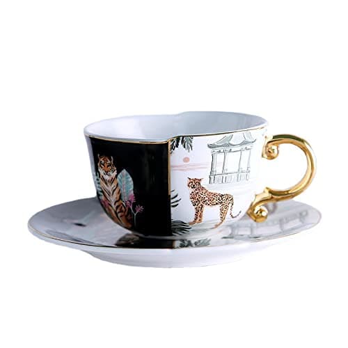 Coffee Cups, Cup,12 People -, Ceramic Tea Cup with Handle, Afternoon Tea Coffee,Stoneware Cups,– Birthday Present,for Work, Leisure(36 Piece Cup, Plate Spoon) Qt25