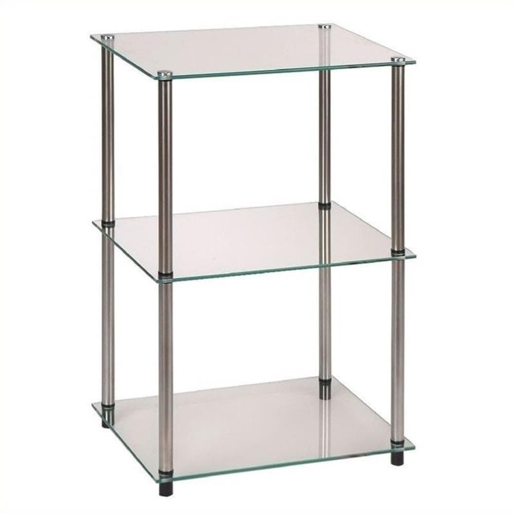 Designs2Go Classic Glass Tall 3 Tier End Table