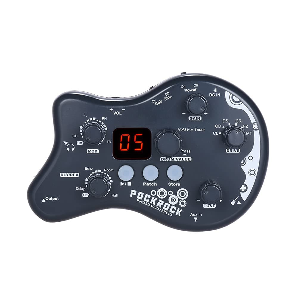 Guitar Pedal Multi Effects Guitar Pedal Guitar Delay Pedal Guitar Loop Pedal Portable Multi-effects Processor Effect Pedal 15 Effect Types 40 Drum Rhythms Tuning Function - Grey