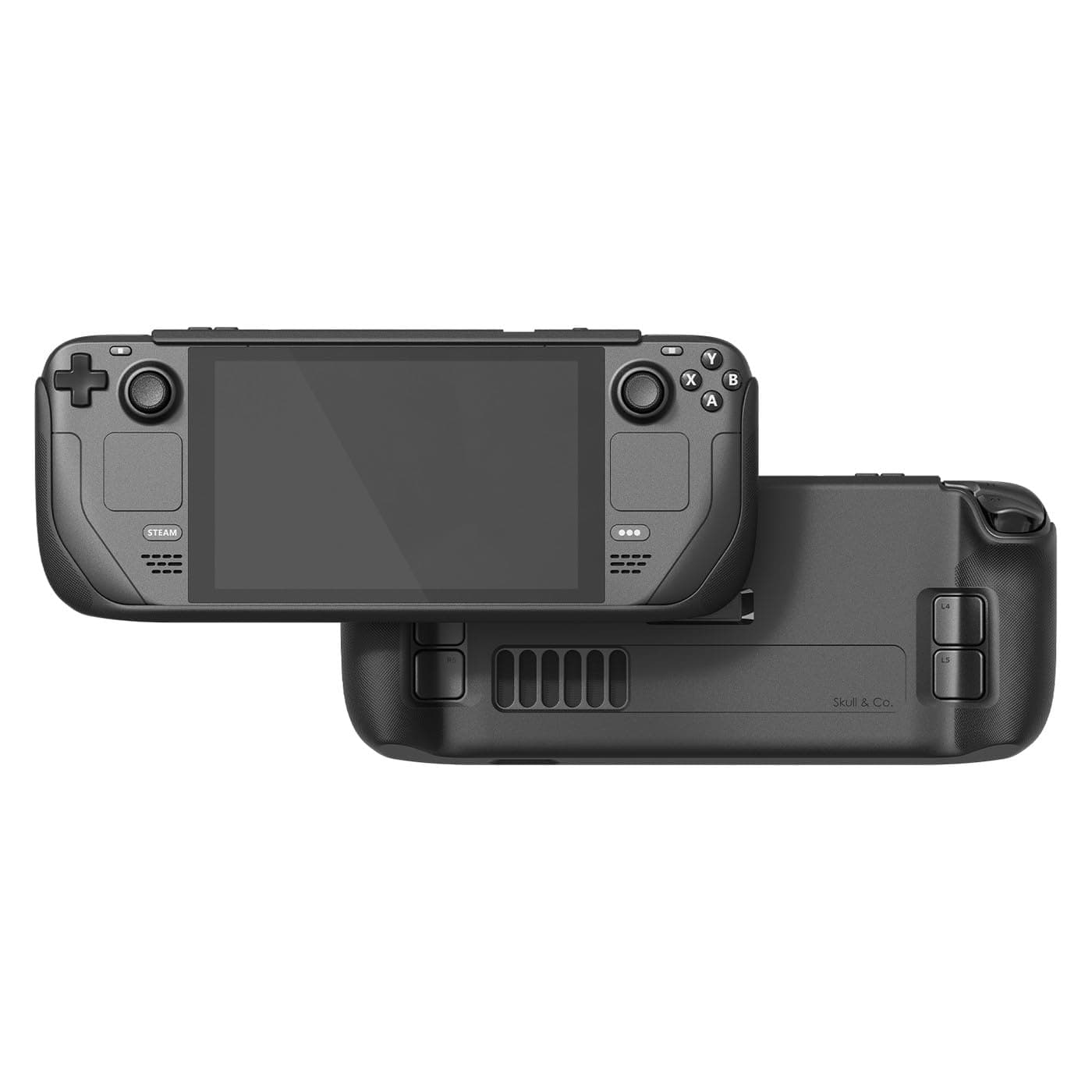 Skull & Co. GripCase SD for Steam Deck: A Soft Protective Case with Textured Grips Full Protection and Stand, Shock-Absorption Non-Slip and Anti-Scratch Cover Design - Black