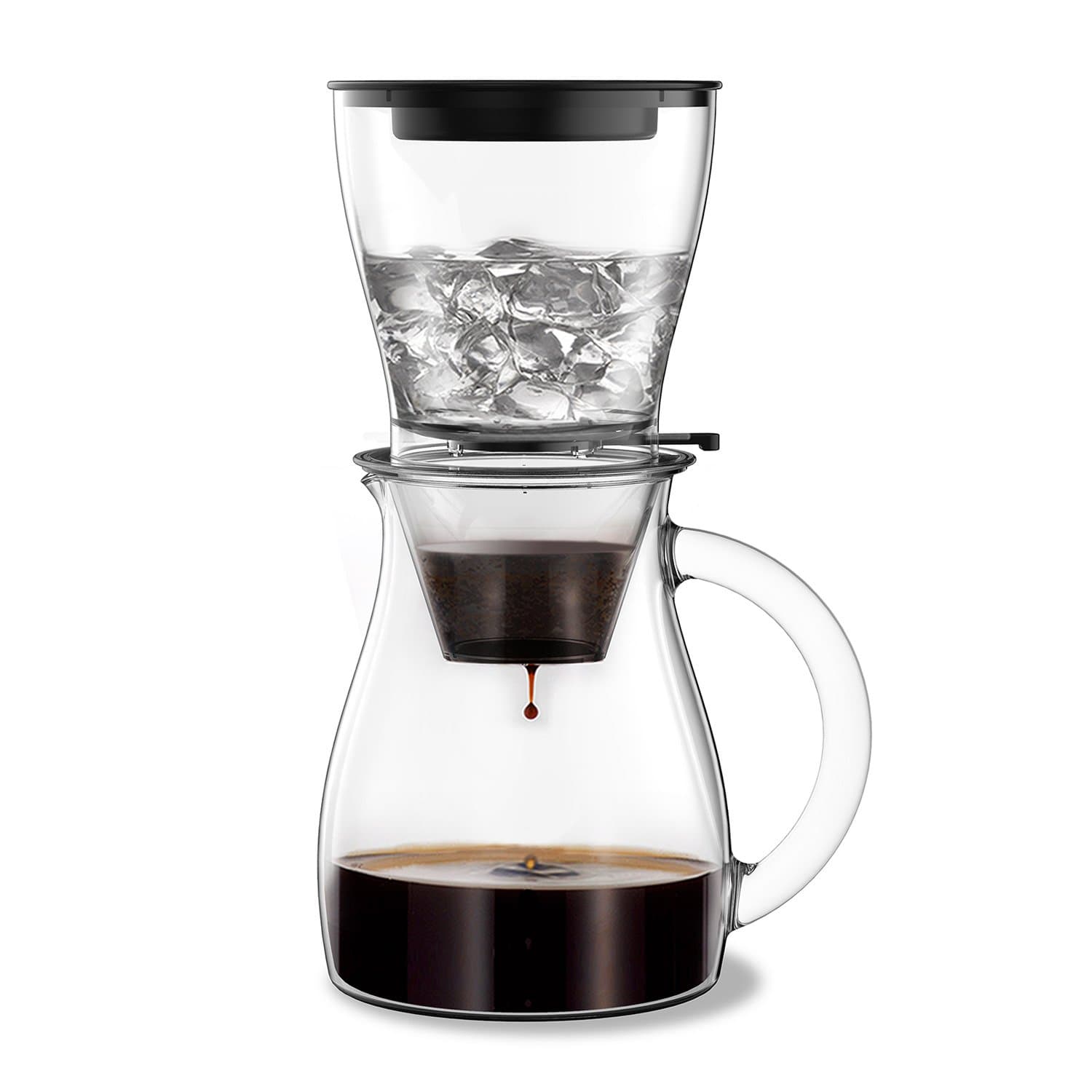 Fentac Cold Brew Coffee Machine Adjustable Ice Tap Drip Coffee Pitcher (Transparent)