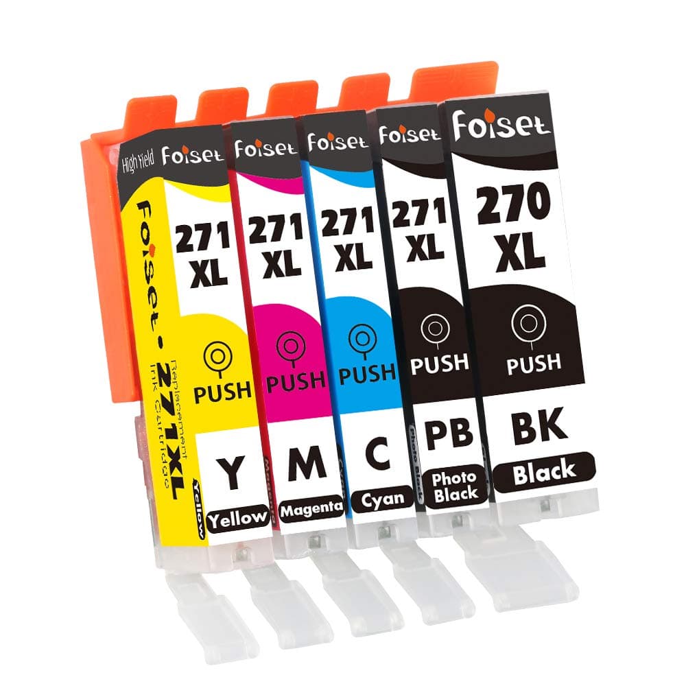 5 Pack Replacement for Canon PGI-270XL CLI-271XL Ink Cartridge Compatible with Canon Pixma MG5722 MG6822 TS5020 MG6820 MG5720 MG6821 TS9020 Printer (PGBK/BK/C/M/Y)