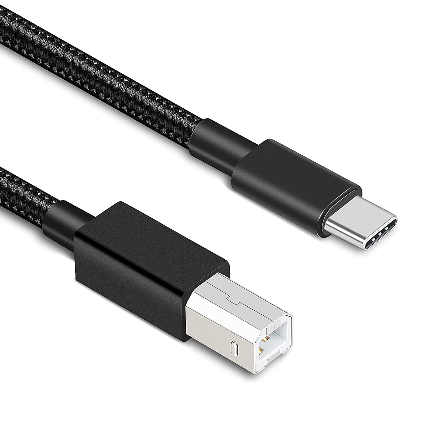 High Performance USB Type-C Printer Cable, 2 Meters, Nylon Braid, Compatible with Printers, Scanners, Fax, MacBook Pro, MacBook Air, Epson, HP, Canon, Xerox, Brother, Dell, Lexmark,