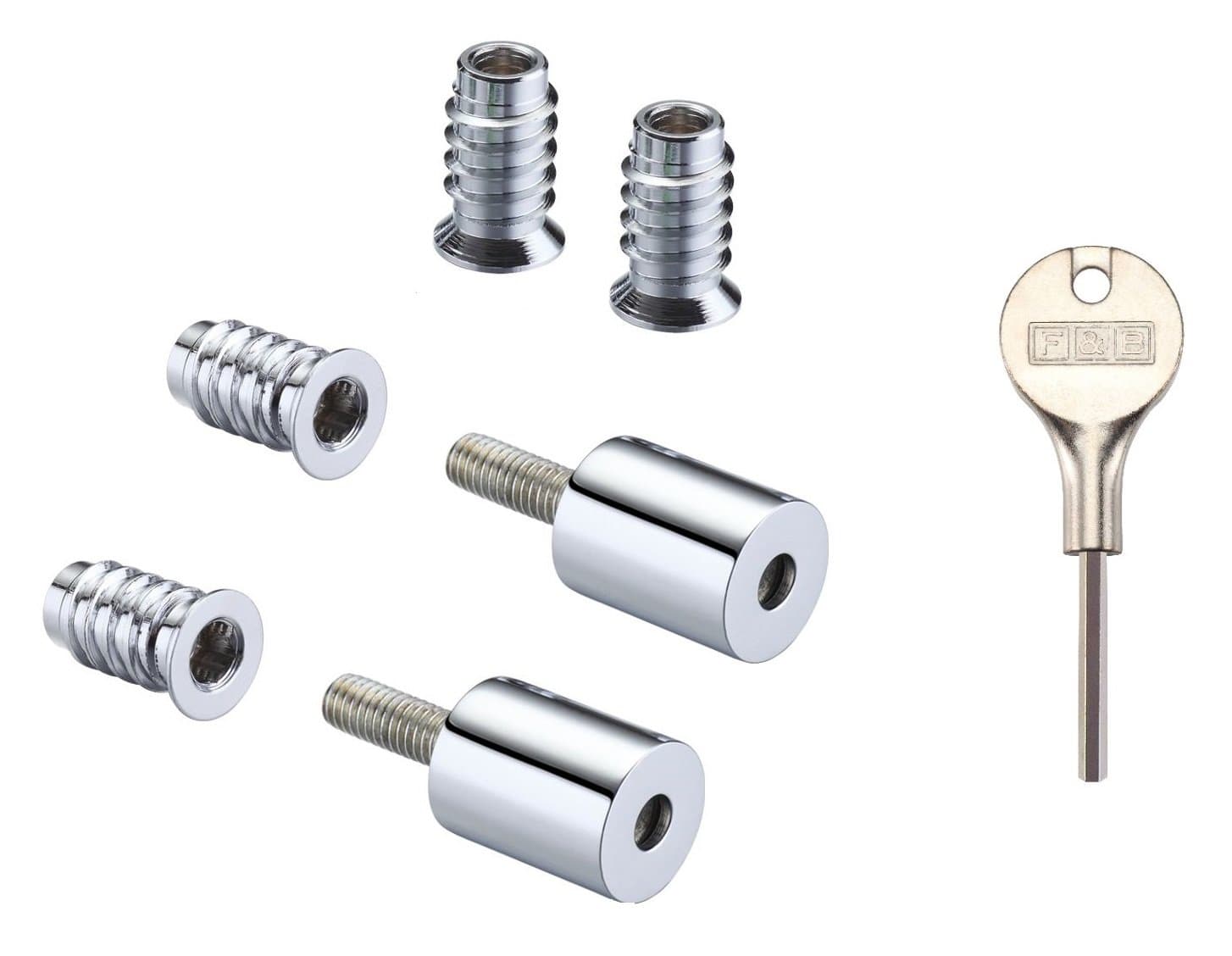 FB319 Quality Roller Sash Window Stop Restrictor for Child Safety and Security - Comes With Key Included (Polished Chrome)