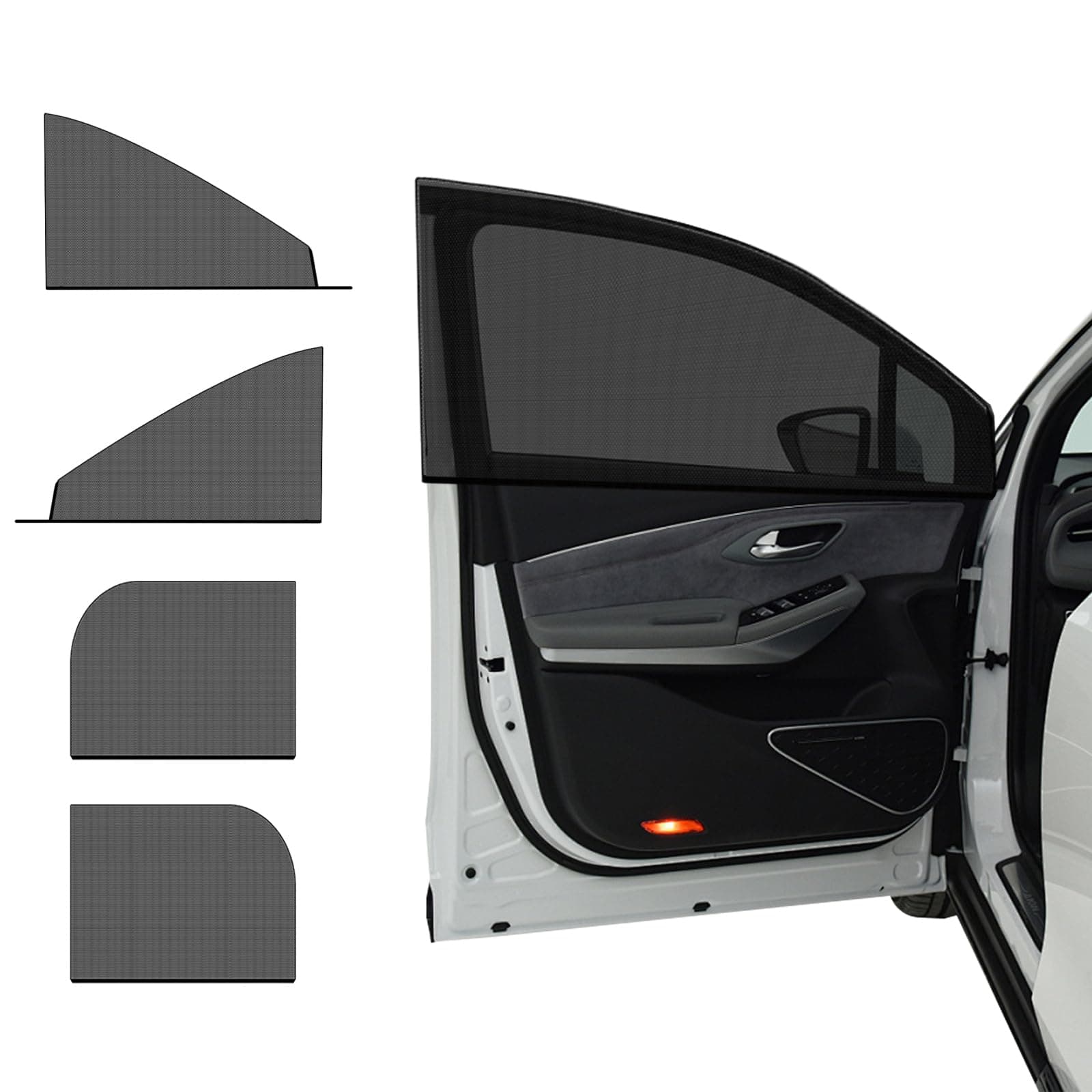 4 PCS Car Window Shades, Auto Front Rear Side Window Sun Shades for Block Heat & UV Protection, Breathable Mesh Baby Window Screen Covers, Universal Car Accessories (SUV)