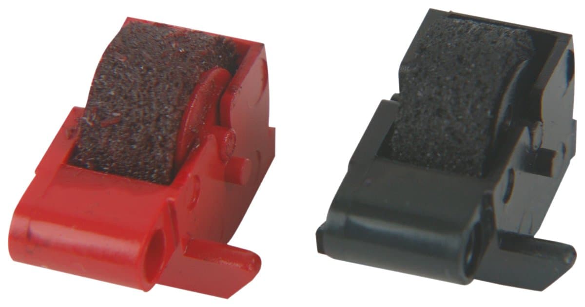 11207 PR78 Calculator Ink Rolls, 1-Pack, Black/red