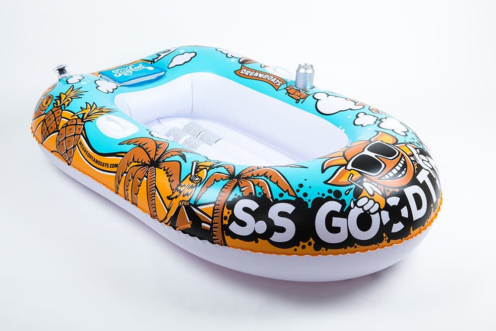 SS Goodtimes River Lake Pool and Ocean Float - Inflatable water Raft with 6 Pack Cooler