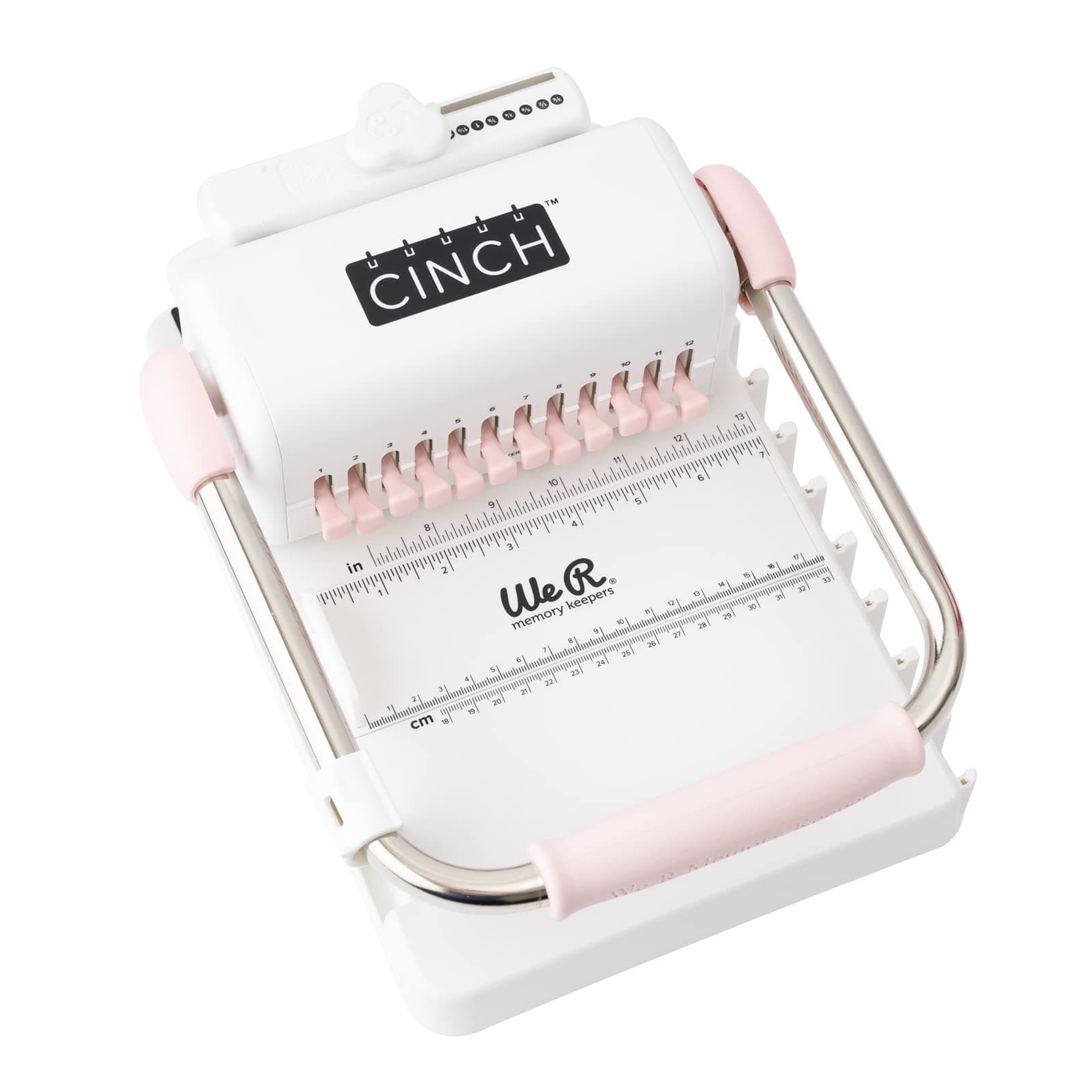 We R Memory Keepers, Cinch Book Binding Machine 2, Pink/White, Easy to Use Design with Slide Ruler, Compatible with Wire or Spiral Coils, Make Professional Books, Notebooks, Calendars and More