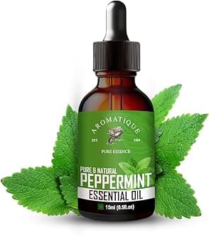 Aromatique Peppermint Essential Oil | 100% Pure & Natural Multipurpose Oil for Hair, Skin & Aromatherapy | 15ml