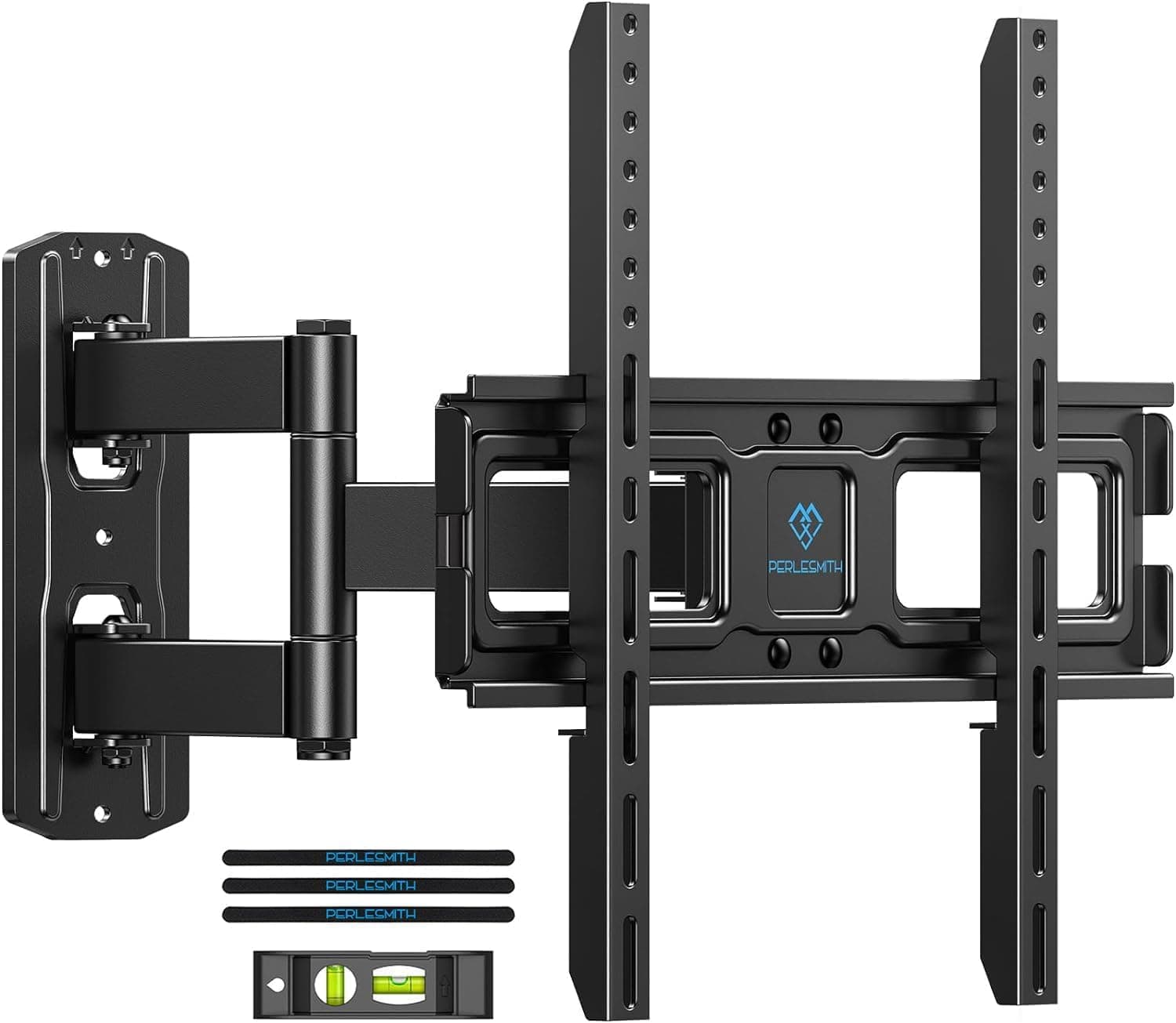PERLESMITH Corner TV Wall Mount for 26-32 55 65 inch TVs up to 70 lbs, Full Motion TV Mount Bracket with Swivel, Tilt, Level Adjustment, Wall Mount with Articulating Arm, Max VESA 400x400mm, PSMFK7