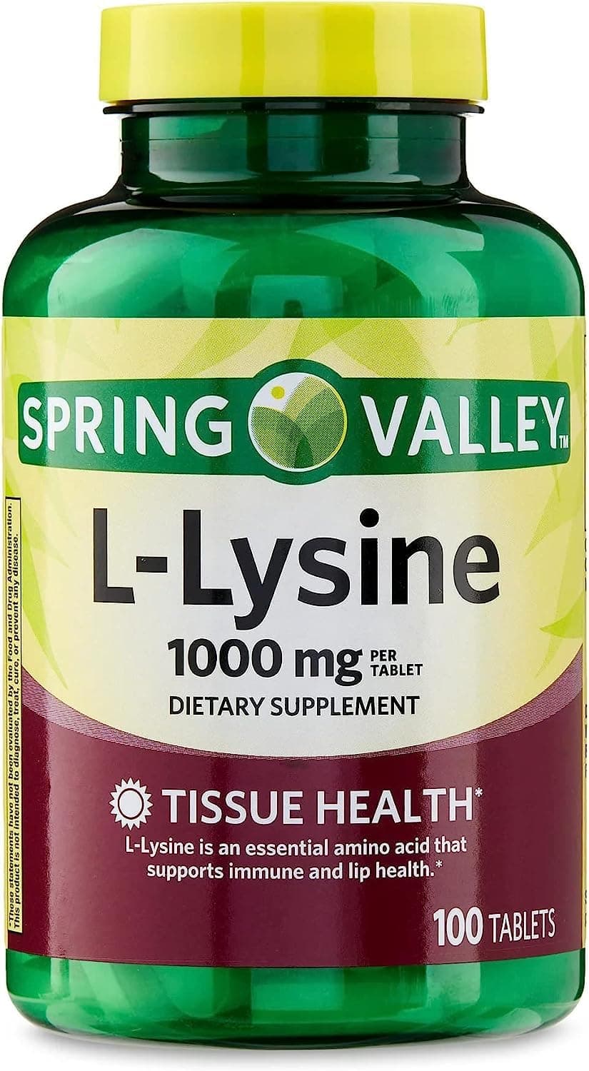 Lysine Amino Acid Supplements, 1 Tablet Per Serving,Spring Valley L-Lysine Supports a Healthy Immune System* 100 Count
