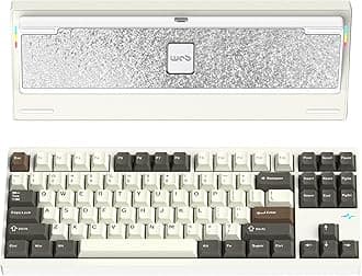 KEEBMONKEY WOBKEY Crush 80 Reboot CNC Aluminum 5-Second Quick-Release Triple-Mode Connectivity Mechanical Keyboard with Superior Acoustics (Pro White)