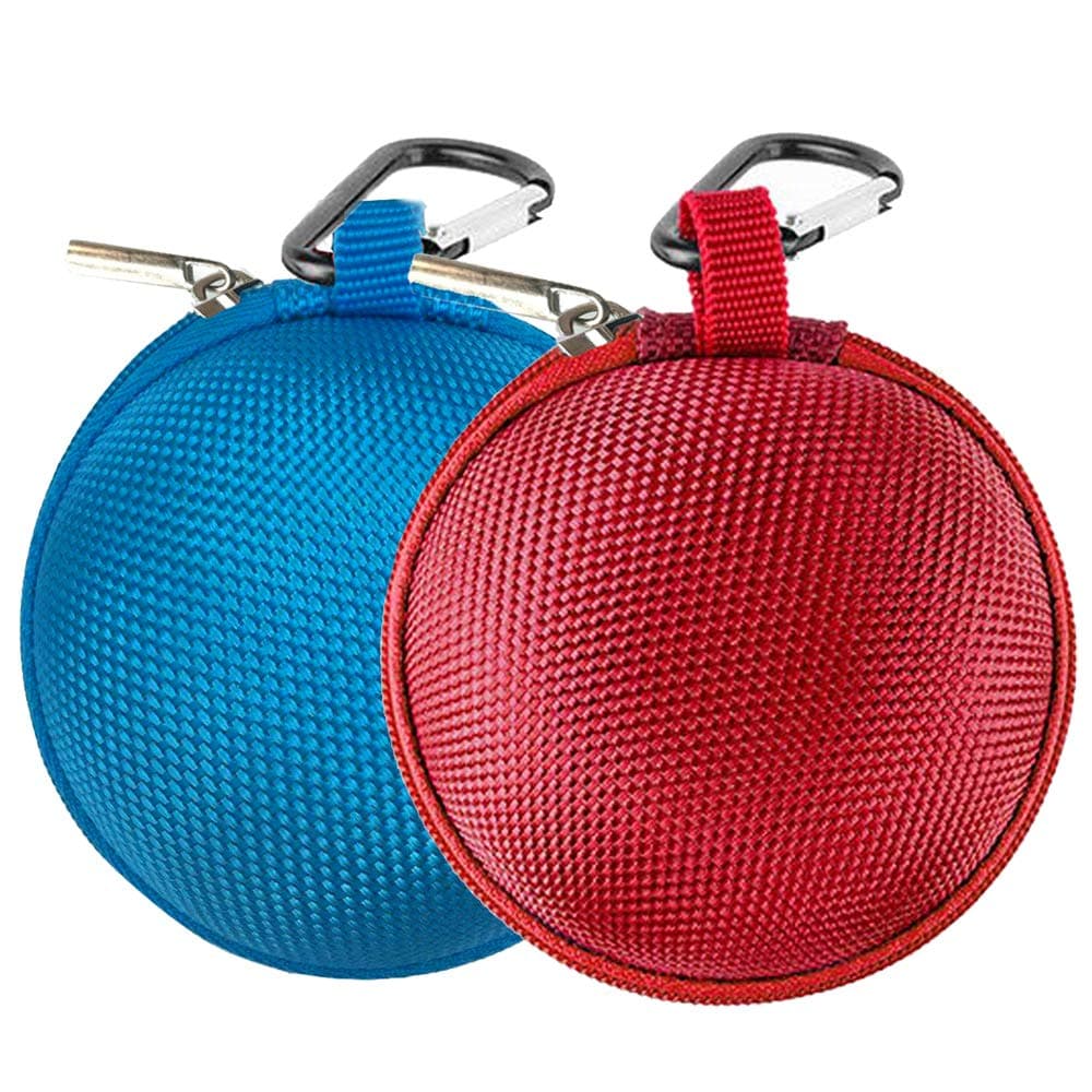 GemCoo Earbud Case Mini Earphone Case EVA Hard Protective Carrying Case Travel Portable Storage Bag for Earphones Earbuds and Mini Items (Blue+Red1)